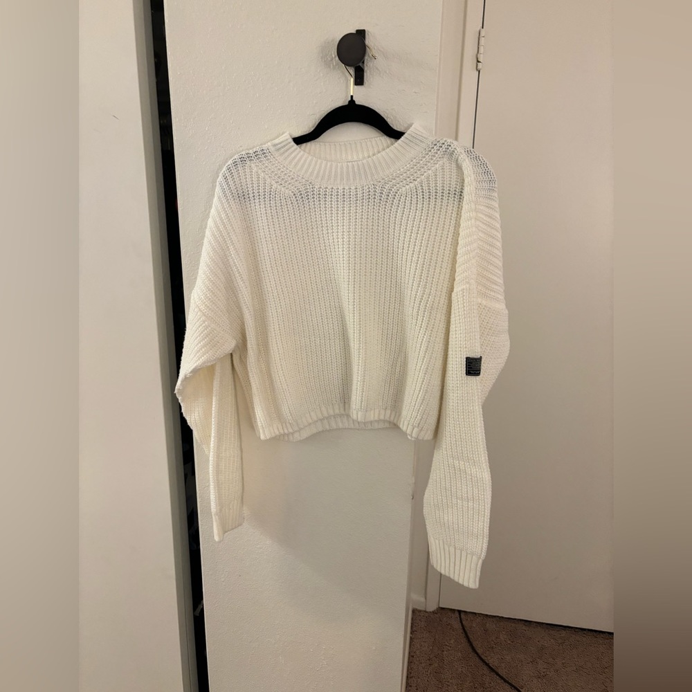 BDG Urban Outfitters Shaker Stitch Crop Sweater Size Large in Cream